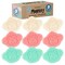 Impresa Konjac Baby Bath Sponge Set - Gentle Hypoallergenic Baby Sponge for Bathing - Fun Monkey Face Konjac Bath Toy - Bulk Wash Puffs with Hanging Strings - Pack of 9, Pink, Green, White